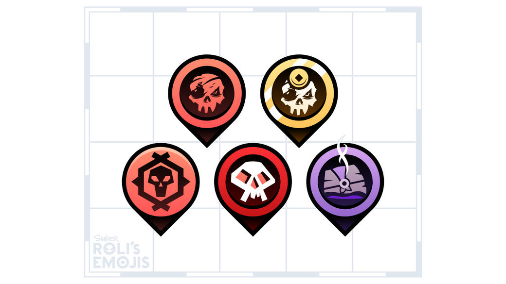 Panel showcasing SoT styled map marker emojis.