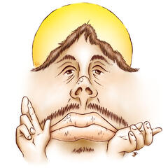 Sander Roli head blessing the viewer.