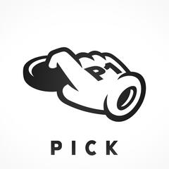 Player one hand holding a chip.