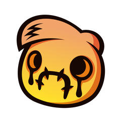 Stylized sad yellow head.