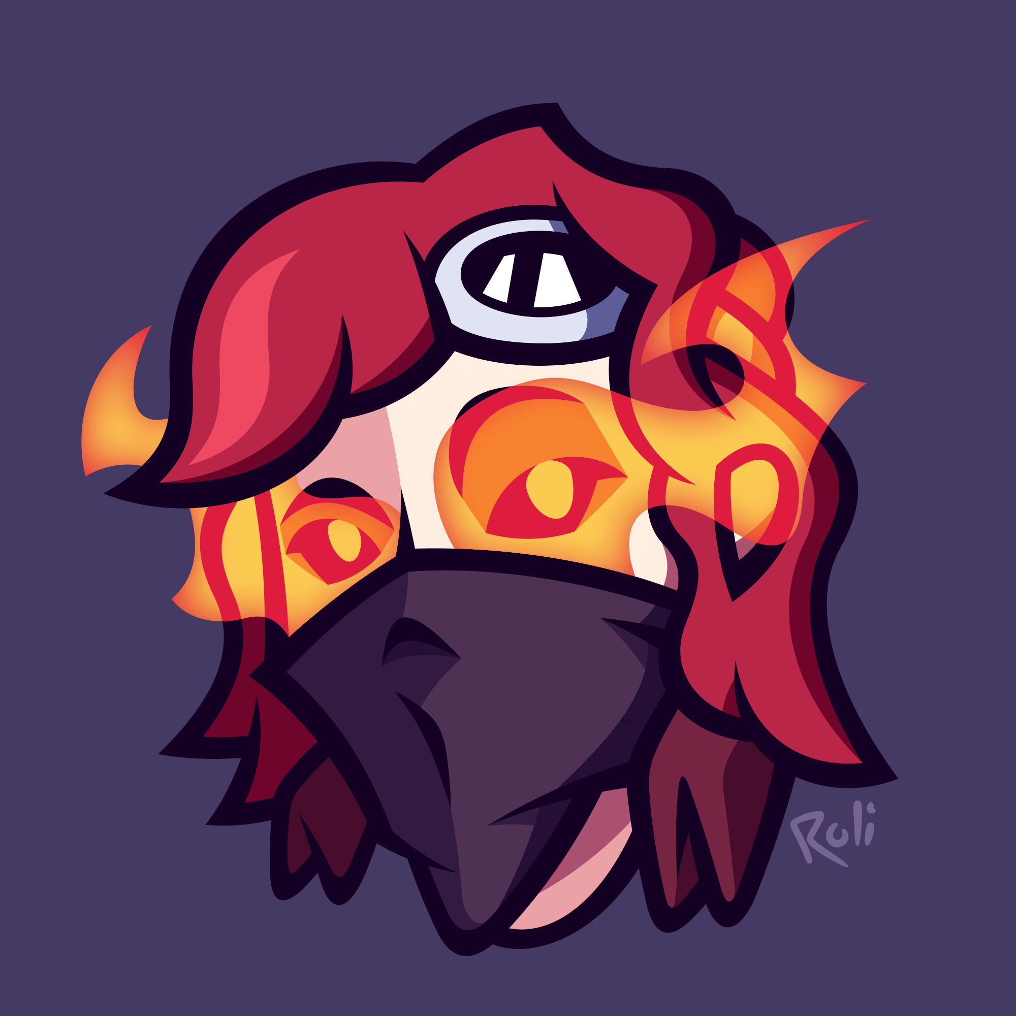 Pirate portrait with animated fire.