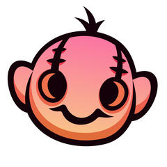 Stylized happy red head.