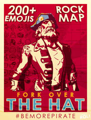 Poster art, saying "Fork over the hat".