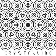 Atoms forming a crystalline structure.