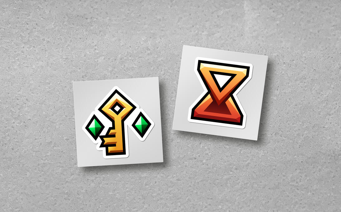 Panel showcasing an SoT inspired stickers.